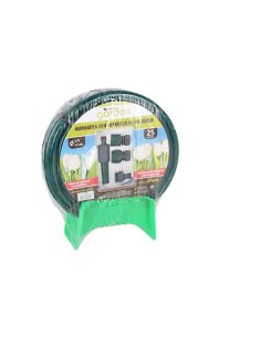 MANGUERA REFORZADA 25 METROS CON ACCESORIOS Y COLGADOR LITTLE GARDEN