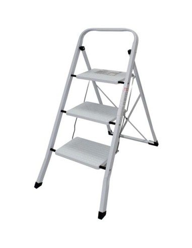 ESCALERA DOMESTICA ACERO 3 PELDAÃ‘OS MADER