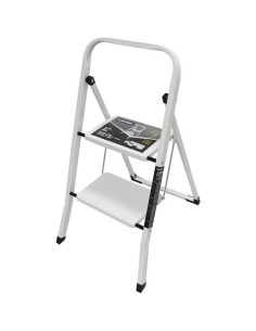 ESCALERA DOMESTICA ACERO 2 PELDAÃ‘OS MADER