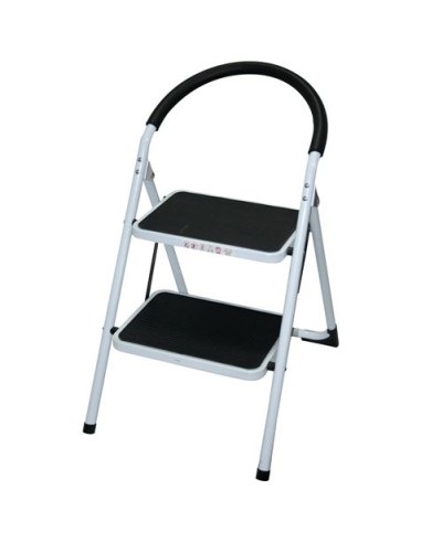 ESCALERA DOMESTICA EN ACERO Y GOMA 2P. MADER