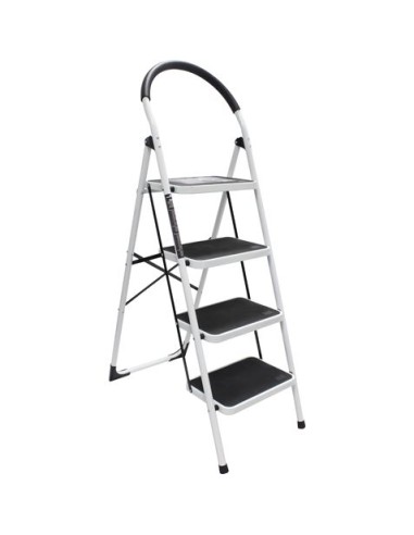 ESCALERA DOMESTICA EN ACERO Y GOMA 4P. MADER