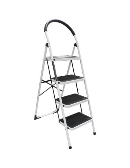 ESCALERA DOMESTICA EN ACERO Y GOMA 4P. MADER
