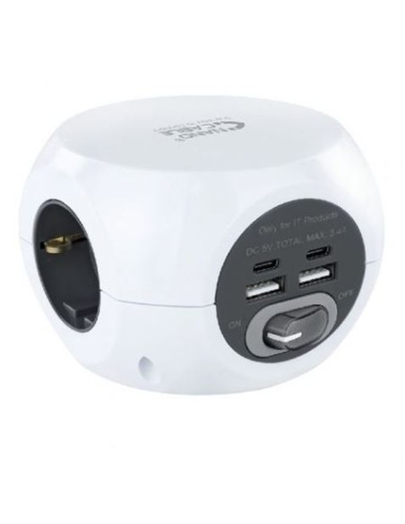 BASE MULTIPLE 3 TOMAS + 4 USB NANOCABLE