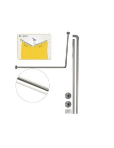 BARRA ESQUINERA DUCHA ACERO INOX 25MM HBS