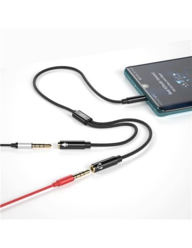 CABLE NBR197 MINI JACK A 2 MINI JACK HEMBRAS AUDIO + MICROFONO XO