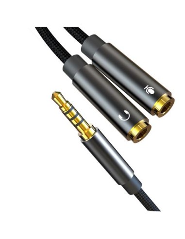 CABLE NBR197 MINI JACK A 2 MINI JACK HEMBRAS AUDIO + MICROFONO XO
