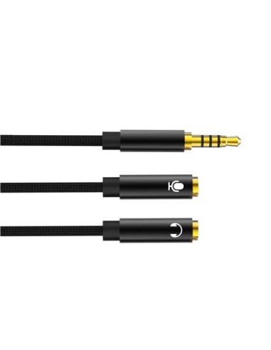 CABLE NBR197 MINI JACK A 2 MINI JACK HEMBRAS AUDIO + MICROFONO XO