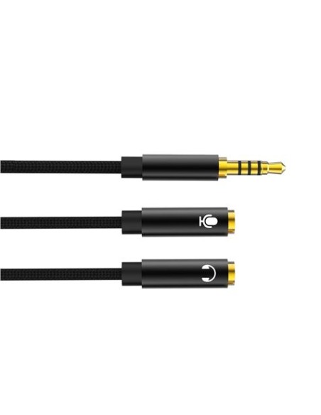 CABLE NBR197 MINI JACK A 2 MINI JACK HEMBRAS AUDIO + MICROFONO XO