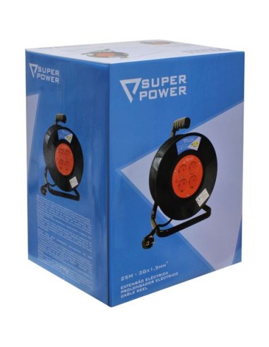 ENROLLADOR DE CABLE 25 METROS CABLE 3X1.5MM SUPER POWER
