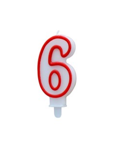 VELA BLANCA Y ROJA NUMERO 6 ALGON