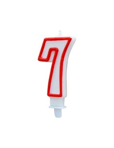 VELA BLANCA Y ROJA NUMERO 7 ALGON