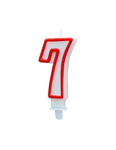 VELA BLANCA Y ROJA NUMERO 7 ALGON