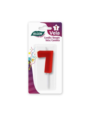 VELA ROJA NUMERO 7 ALGON
