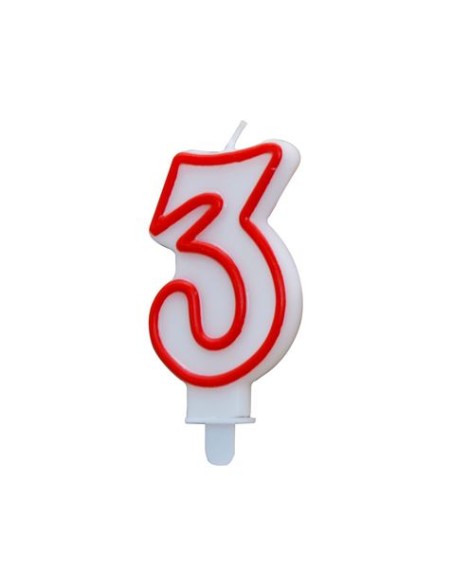 VELA BLANCA Y ROJA NUMERO 3 ALGON